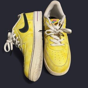Nike Kids Bright Yellow Sneakers with Black Swoosh